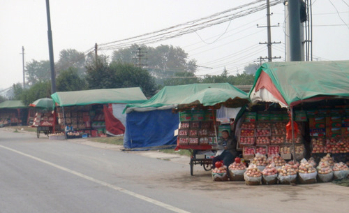 Roadside vendors.